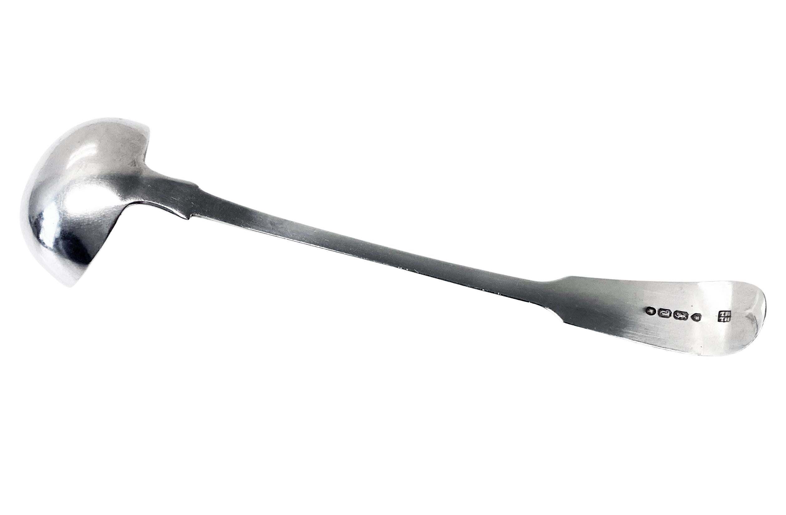 19th Century Antique English Silver Toddy Sauce Ladle, London 1854 Lias Bros. For Sale