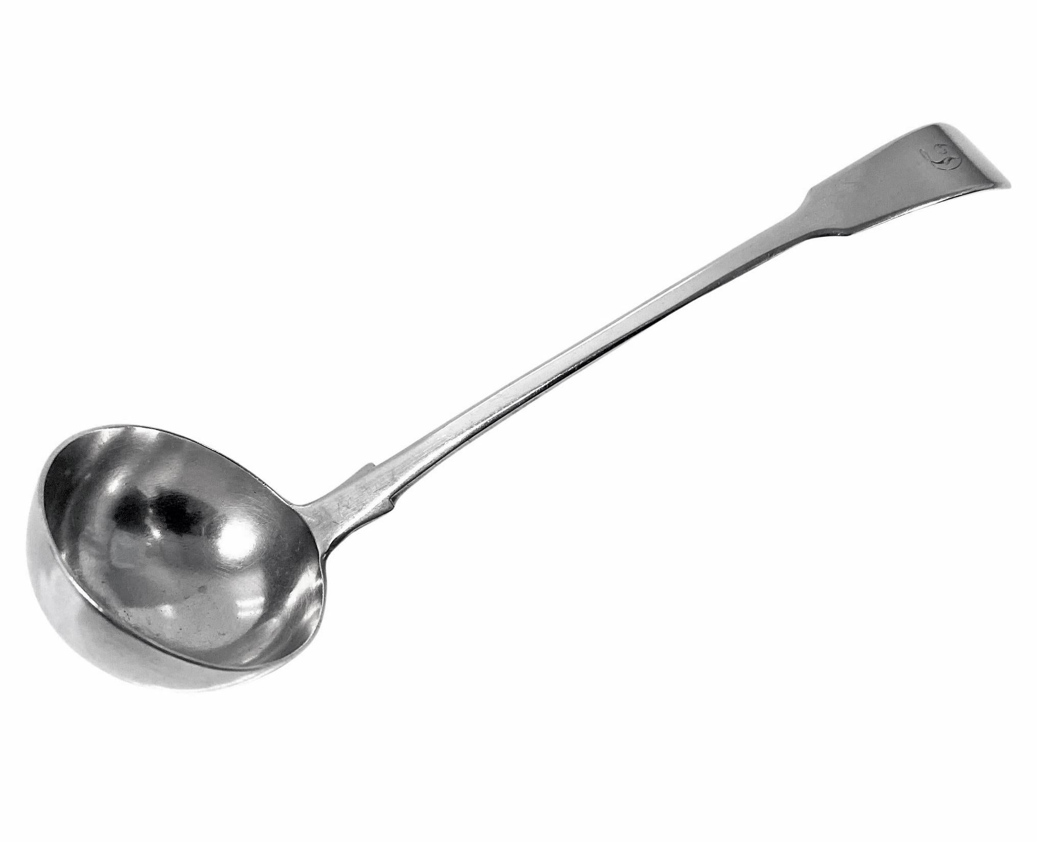 Antique English Silver Toddy Sauce Ladle, London 1854 Lias Bros. For Sale 1