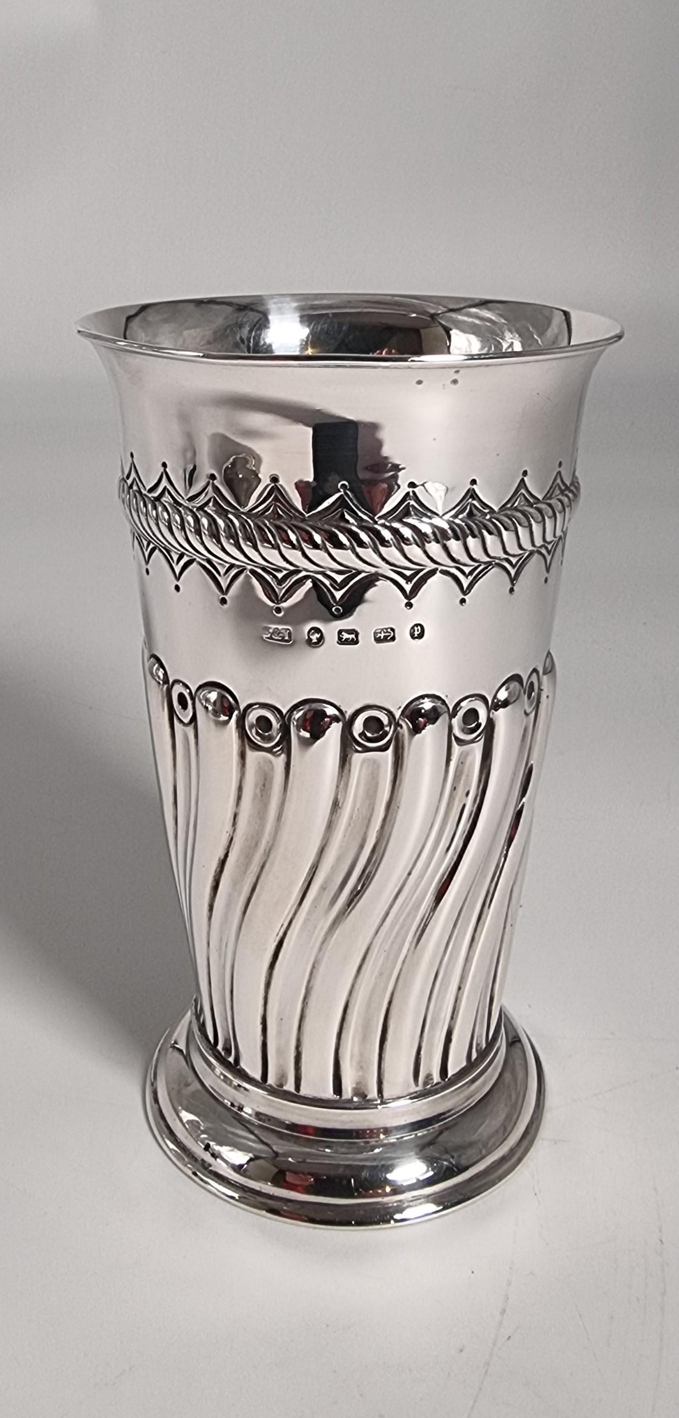 Antique English silver Victorian gothic style vase, Birmingham 1890 For Sale 6