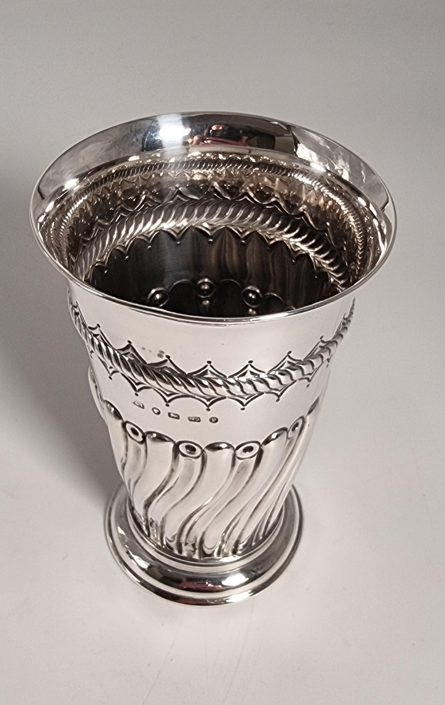 Silver Antique English silver Victorian gothic style vase, Birmingham 1890 For Sale