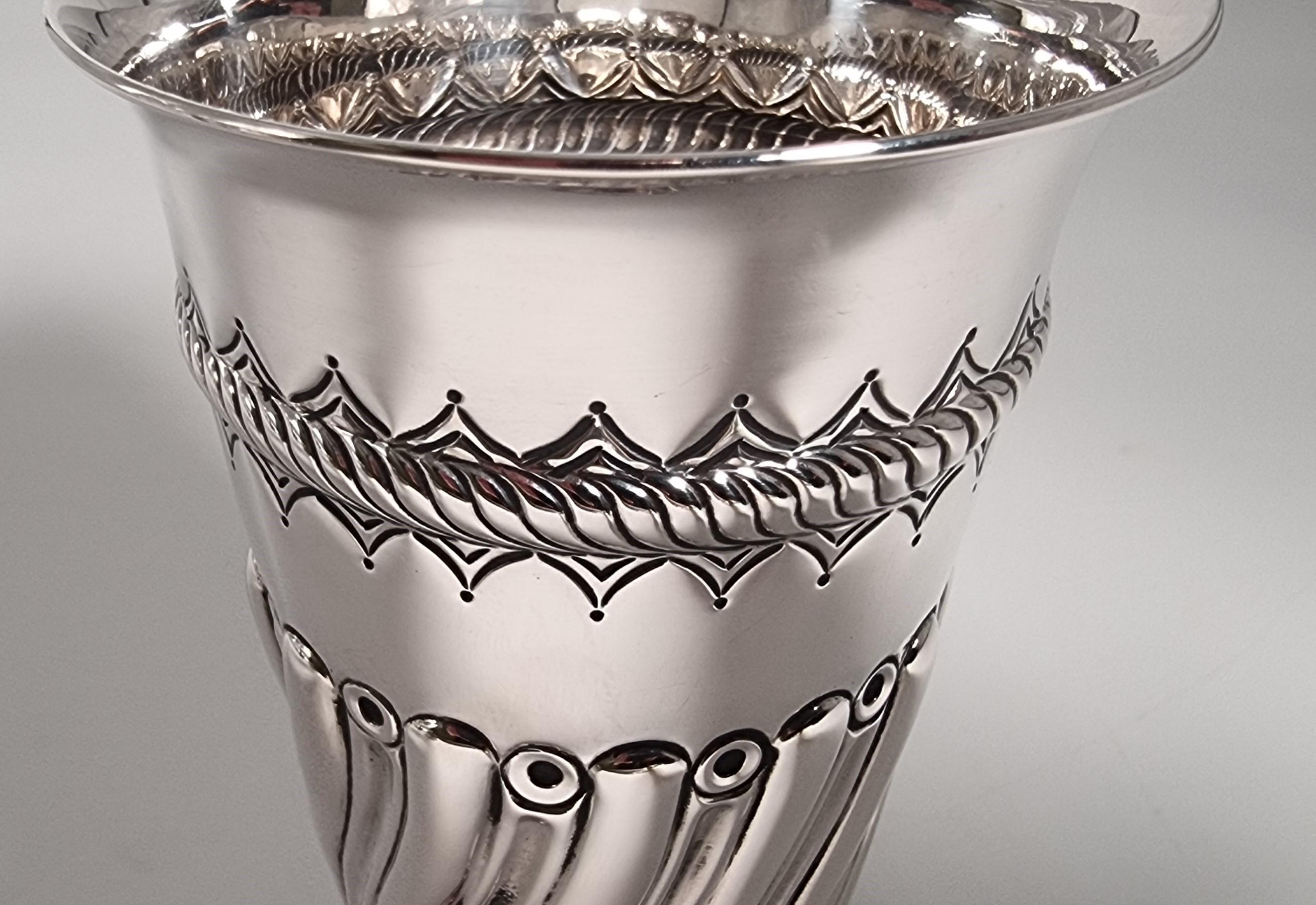 Antique English silver Victorian gothic style vase, Birmingham 1890 For Sale 2