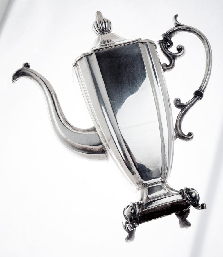 Antique English Silverplate Coffee Pot For Sale at 1stDibs