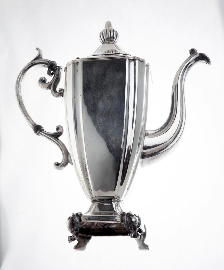 Antique English Silverplate Coffee Pot For Sale at 1stDibs