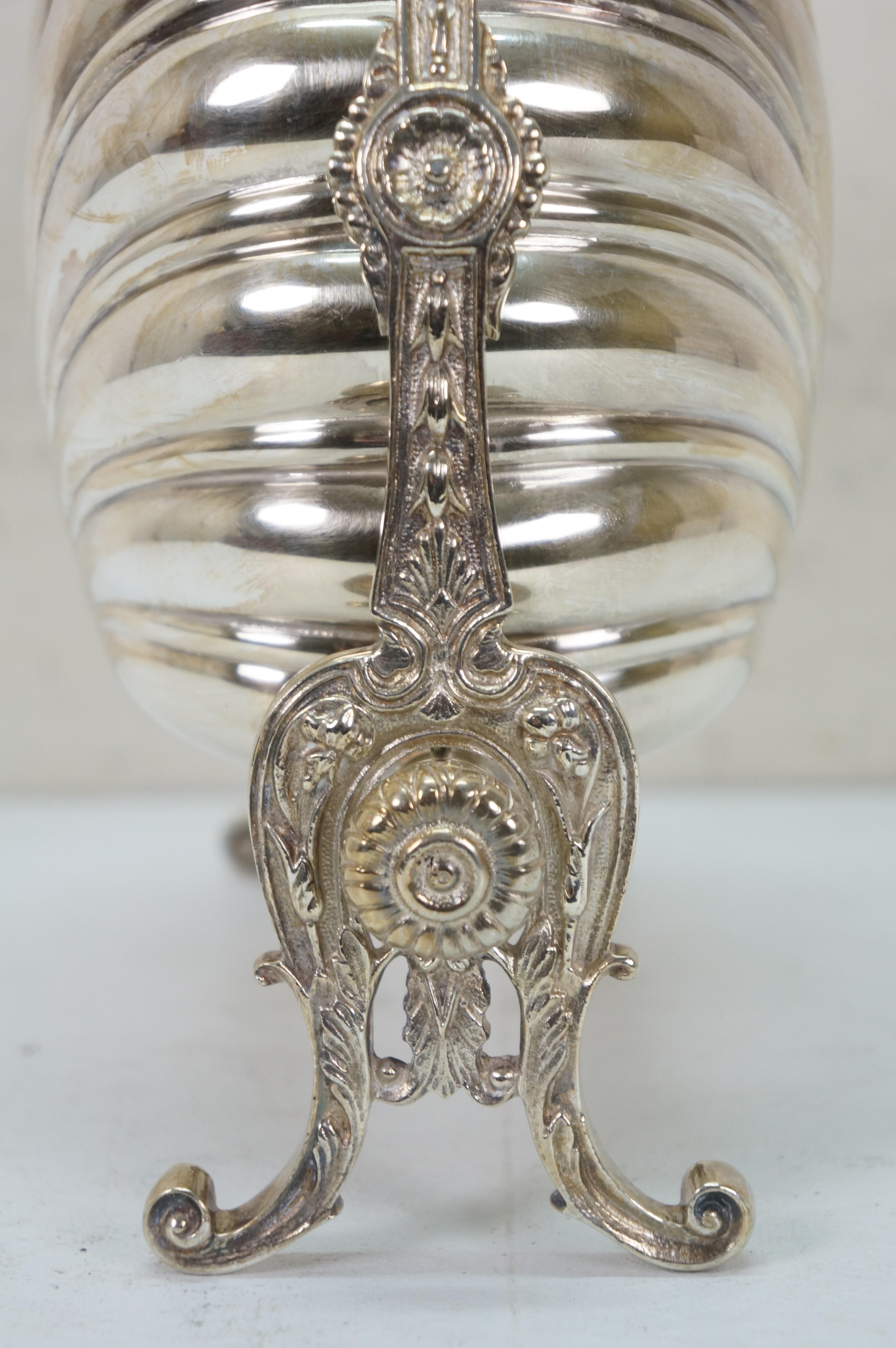 Antique English Silverplate Scalloped Clam Shell Biscuit Box Bun Warmer 11