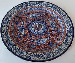 Antique English Single Clobberware Ironstone Plate