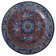 Antique English Single Clobberware Ironstone Plate