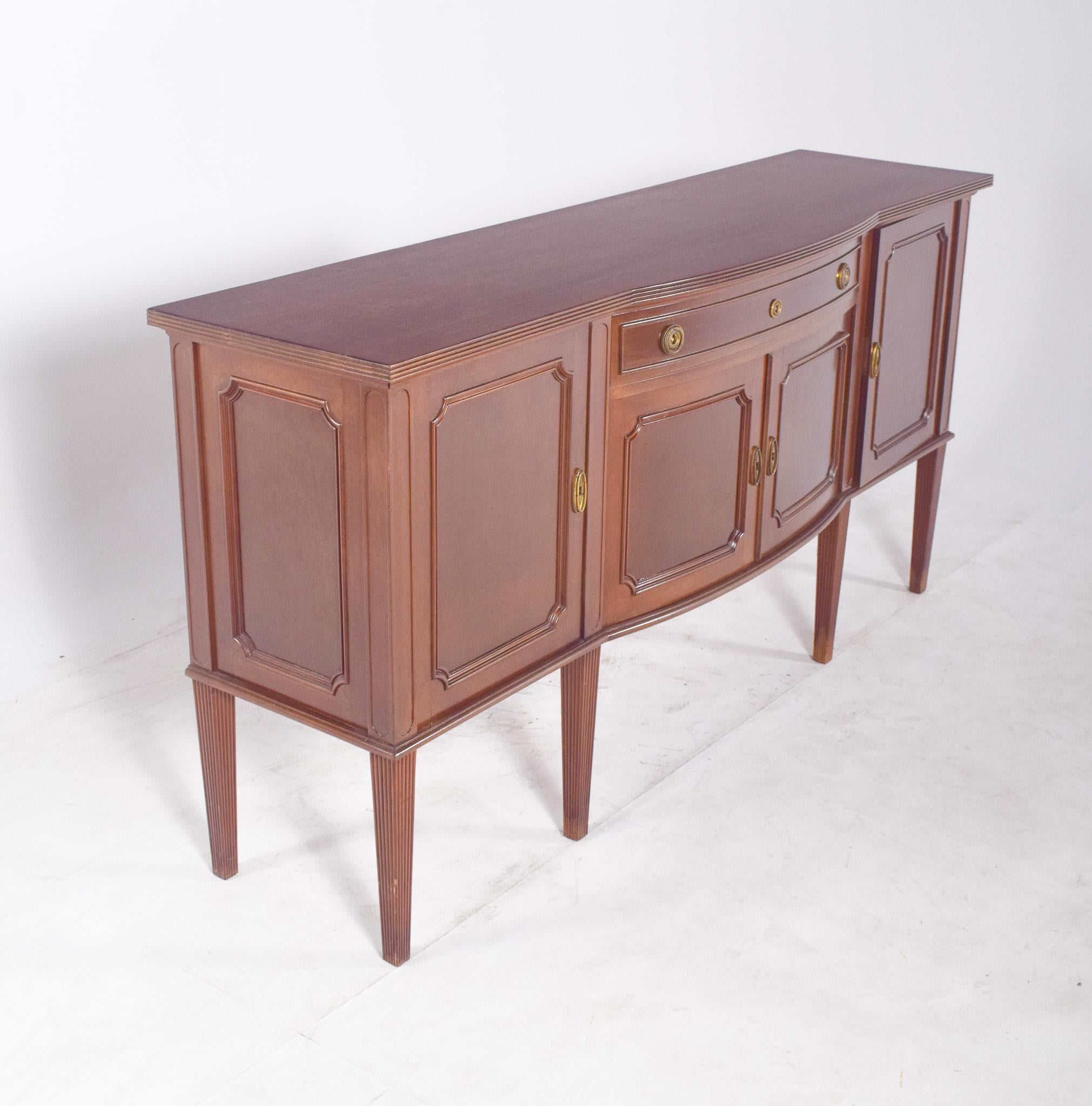 Wood Antique English Six-Foot Sideboard For Sale
