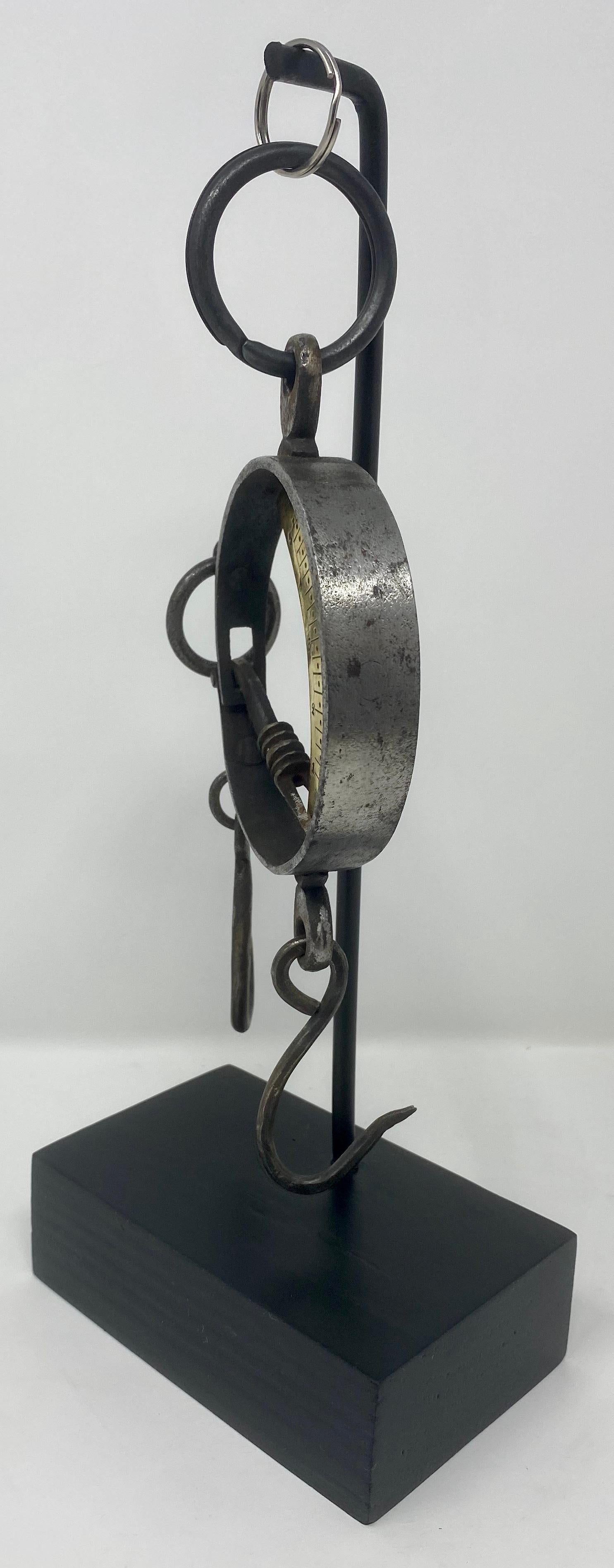 Antique English Slider Trade Scale on Custom Stand, circa 1900-1920 In Good Condition In New Orleans, LA