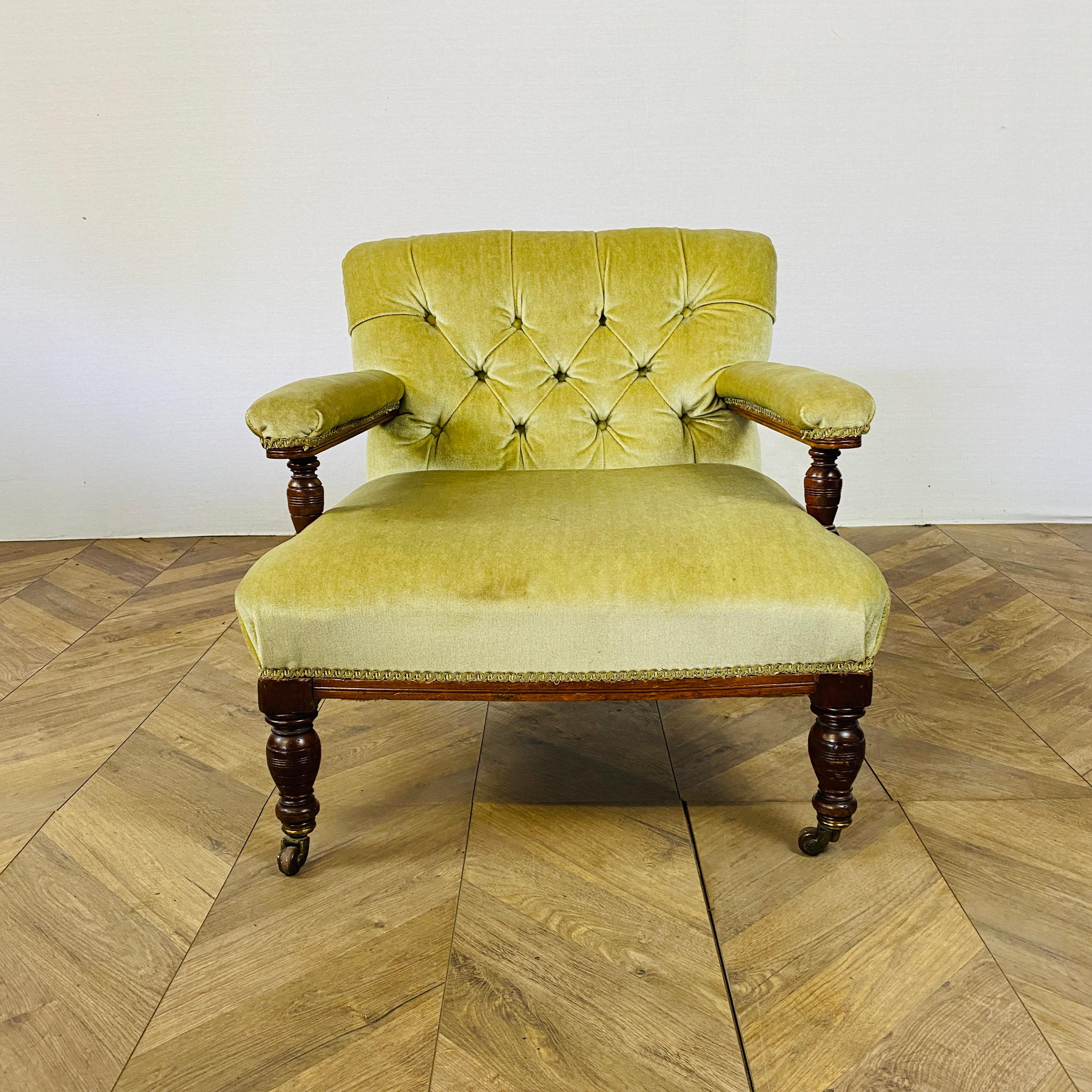 small button back armchair