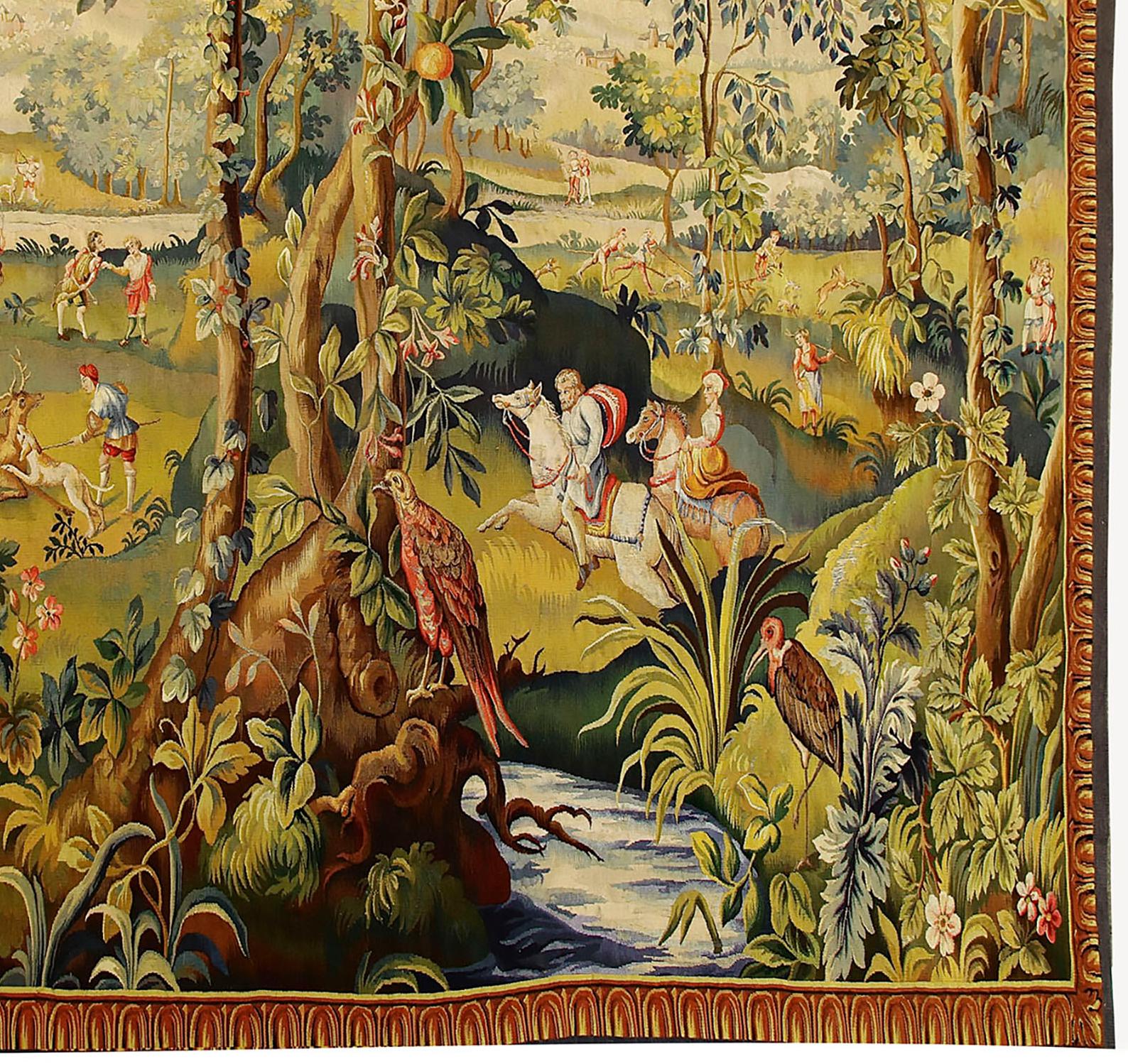 Laine Tapisserie Soho anglaise ancienne datant d'environ 1900  6'7 x 6'7 en vente