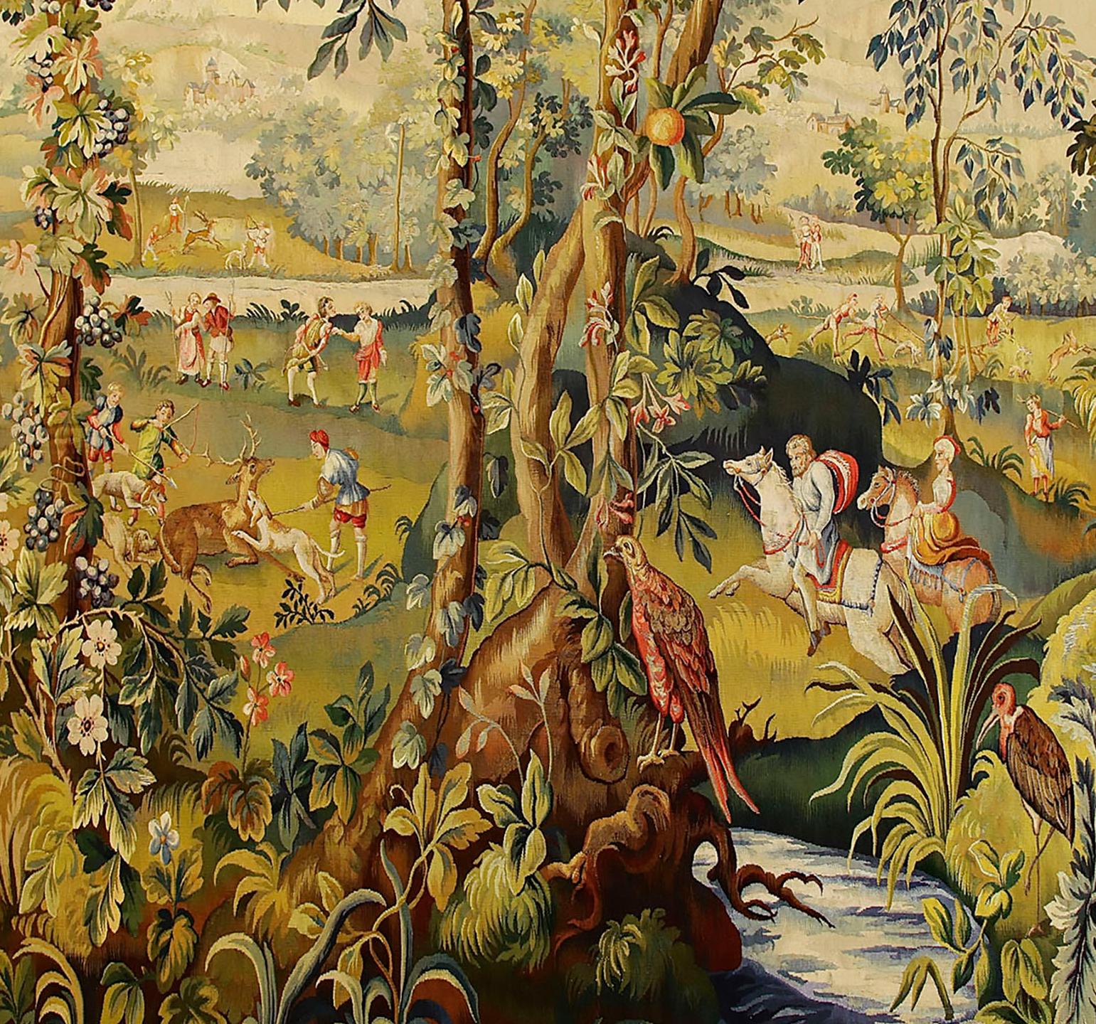 Tapisserie Soho anglaise ancienne datant d'environ 1900  6'7 x 6'7 en vente 2
