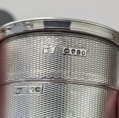 Antike englische massiv / Sterling Silber Teleskop Tasse / Becher in Fall - 1864