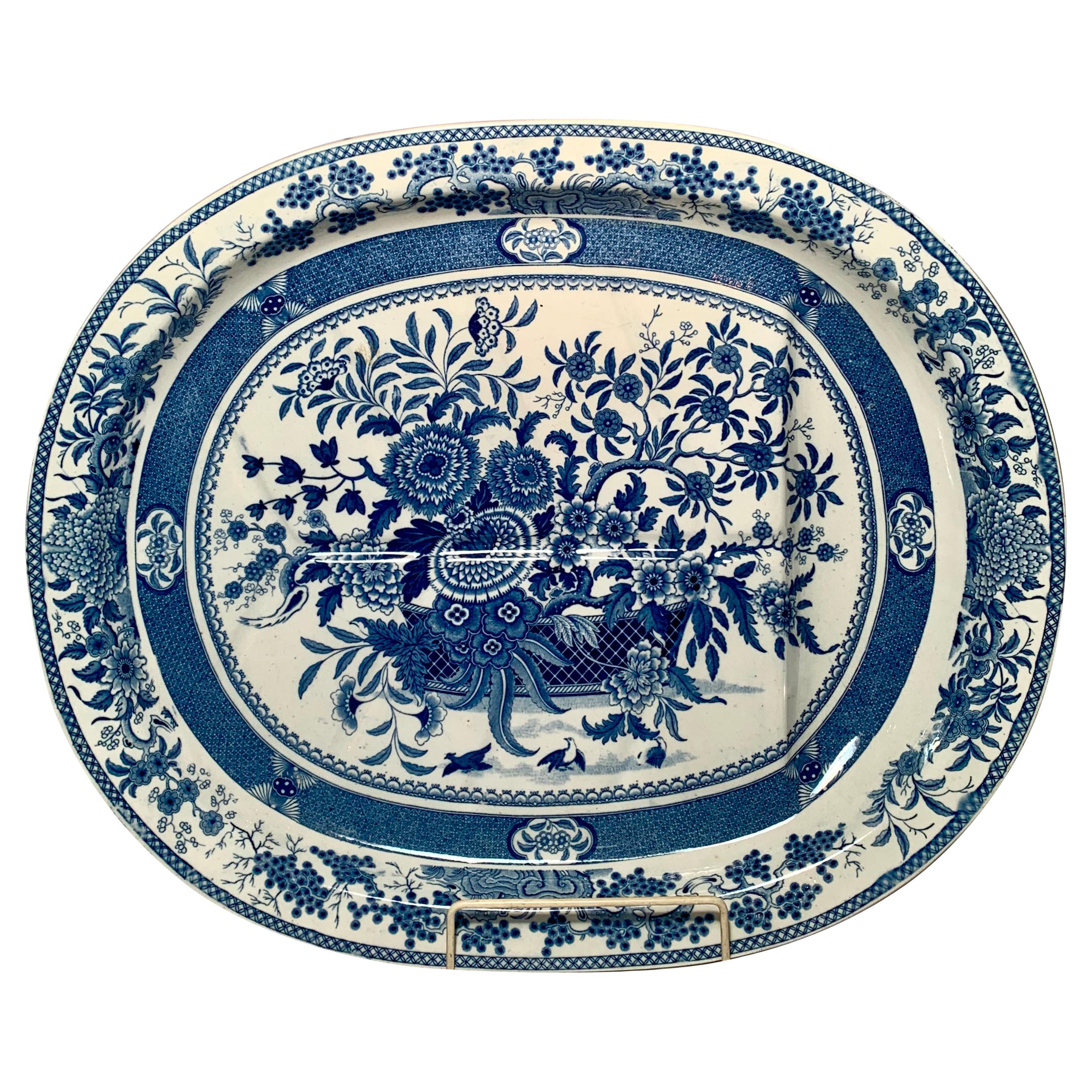 Antique English Spode Meat Tray with Well, circa 1860