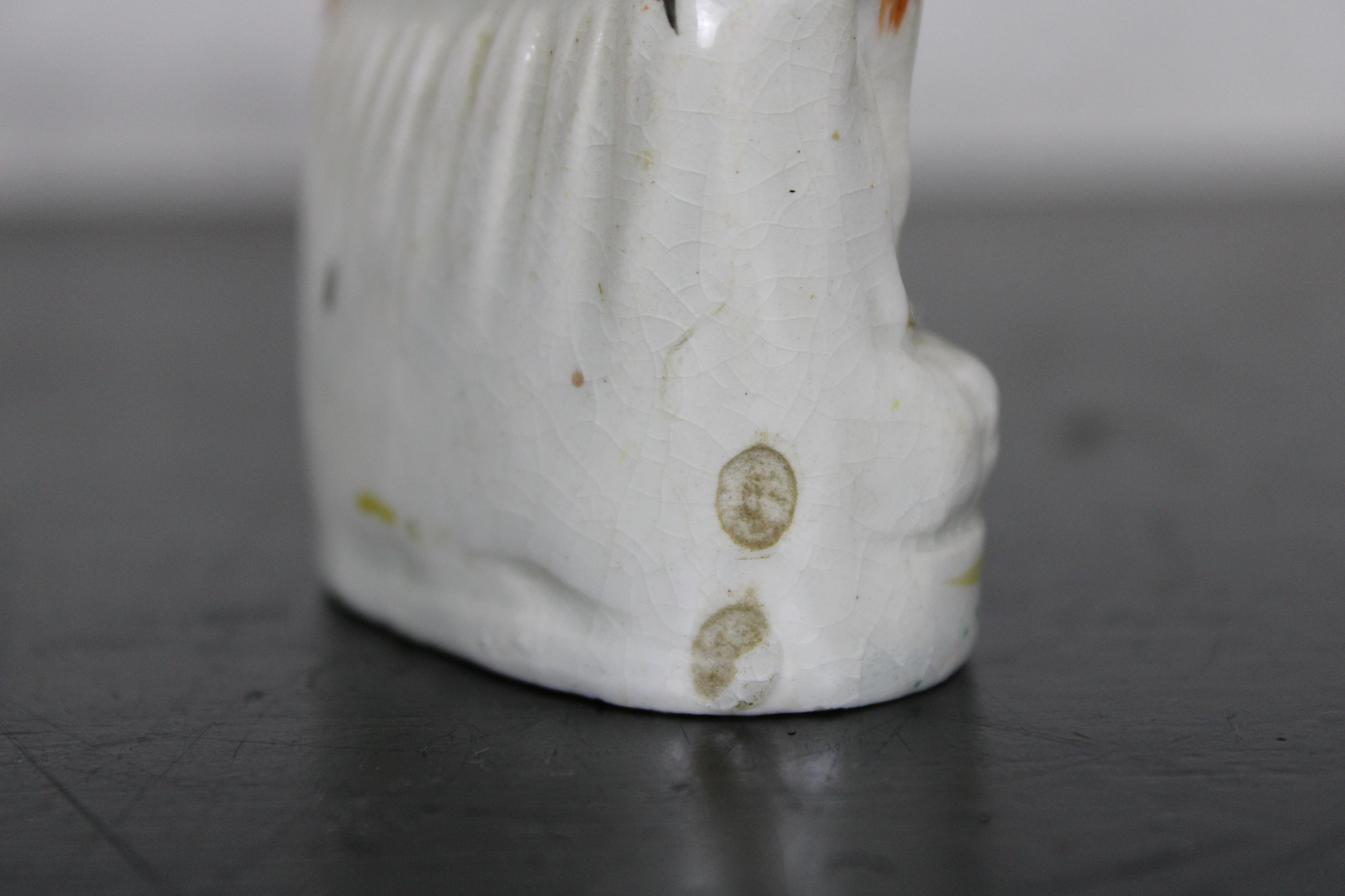 Antique English Staffordshire Porcelain Figurine Girl Riding a Goat 4