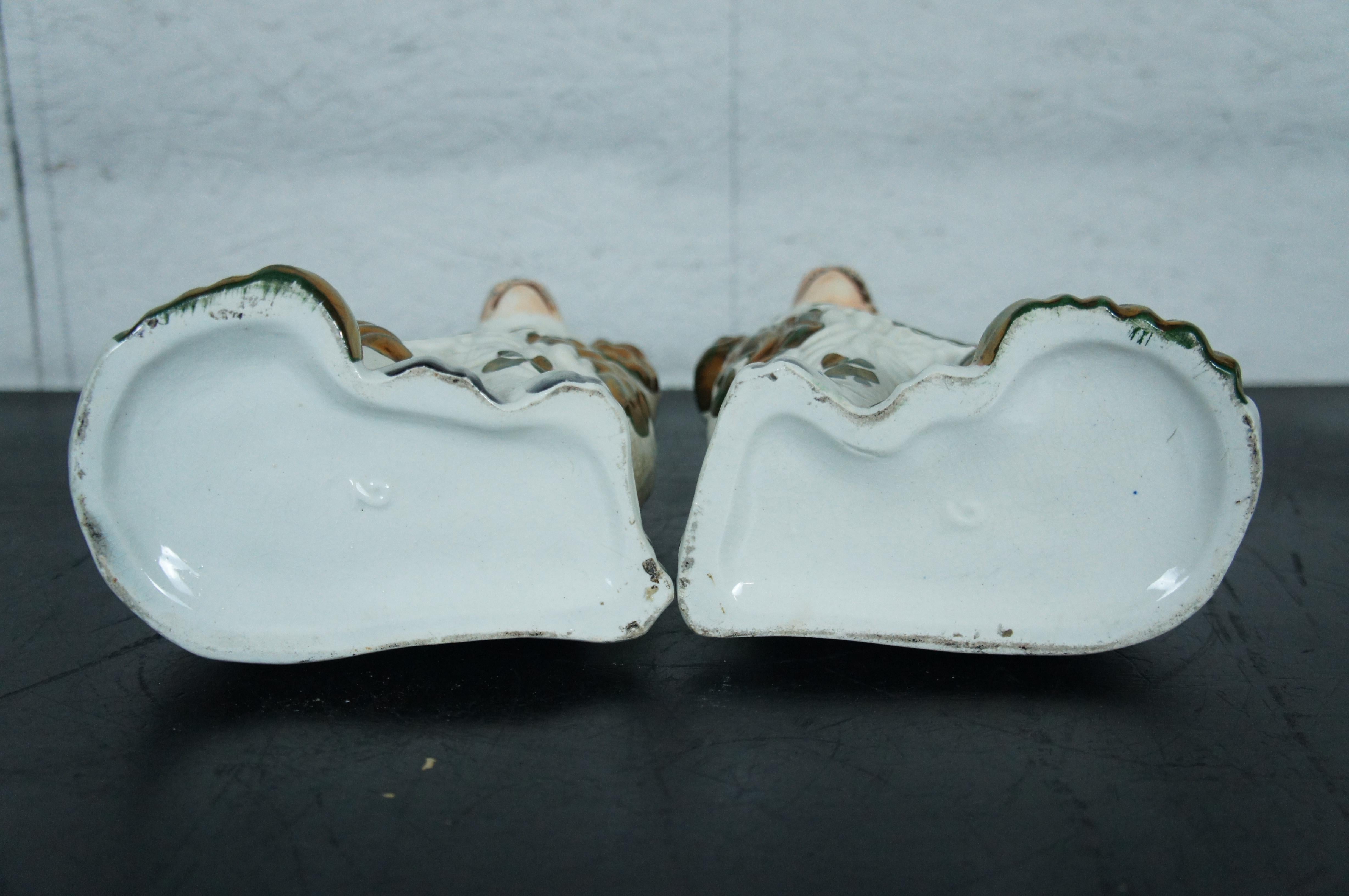 Antique English Staffordshire Porcelain Lustreware King Charles Spaniel Dogs 10
