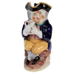 Vintage English Staffordshire Pottery Toby Jug with Tricorn Hat Lid