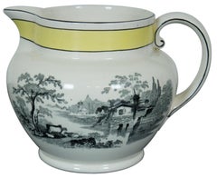 Antique English Staffordshire Transferware Serving Creamer Jug Pitcher