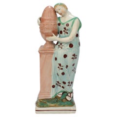 Antique English Stafforshire Pearlware Figure of Andromache & Hector's Urn