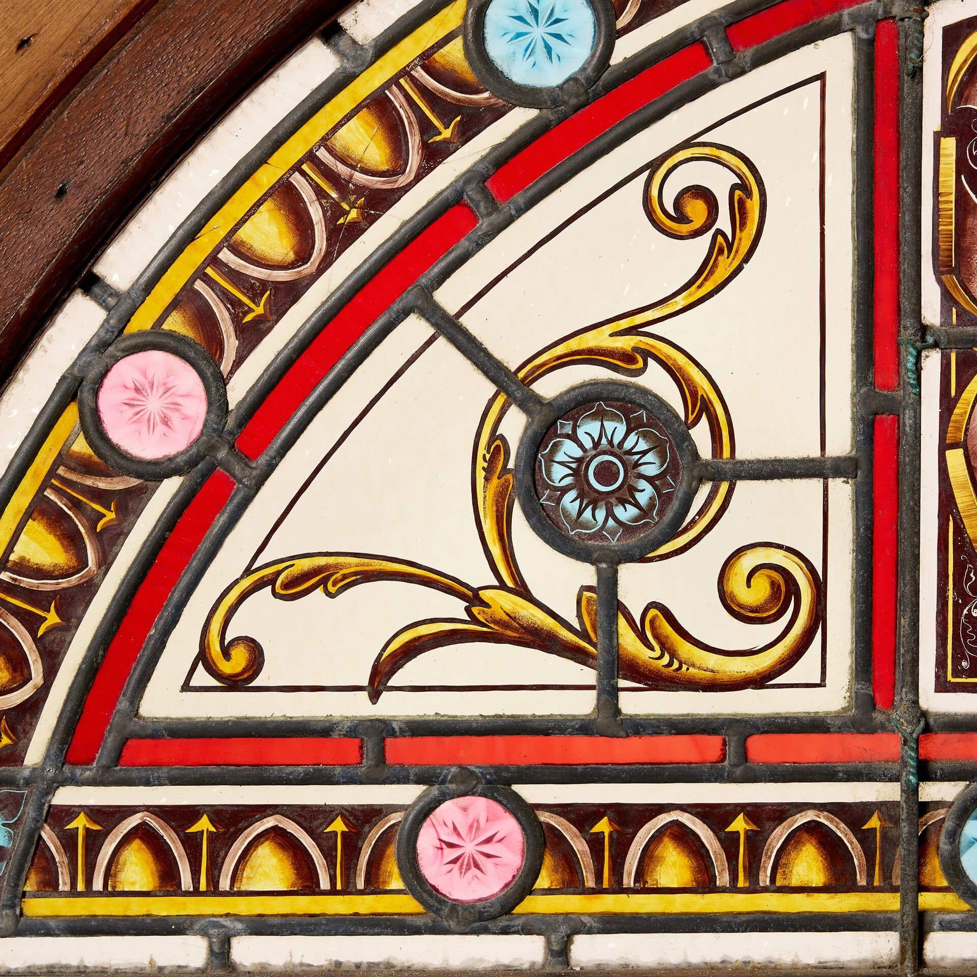 Antiguo tragaluz inglés de Stained glass Inglés en venta