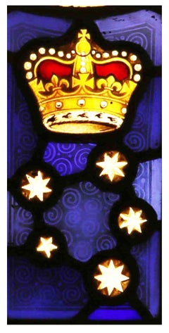 Antique English Stained Glass Panel