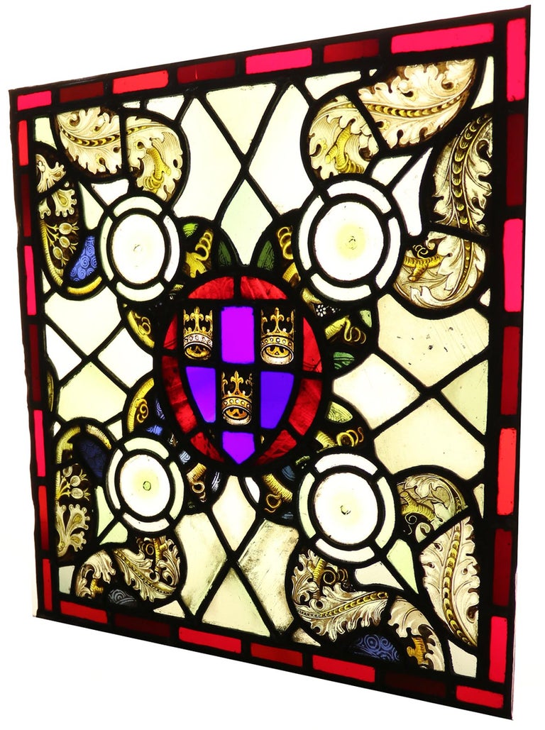 Antique English Stained Glass Panel or Window at 1stDibs