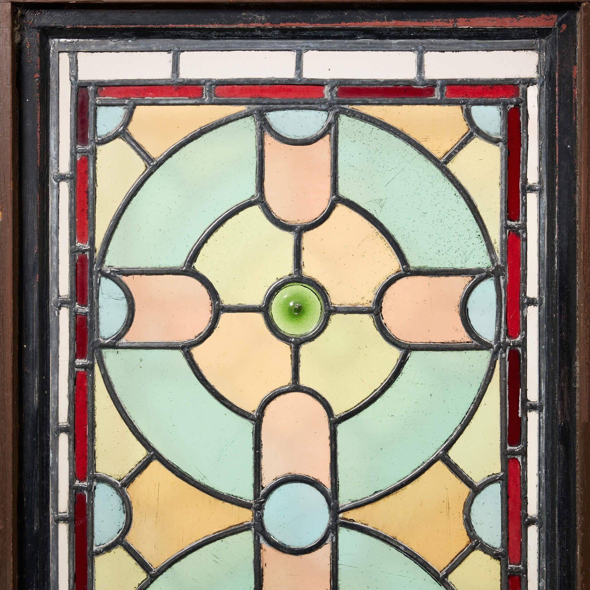 Victorian Antique English Stained Glass Window For Sale