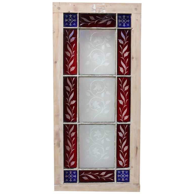 Antique English Stained Glass Window For Sale at 1stDibs