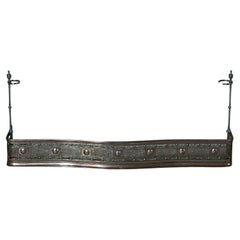 Antique English Steel Fire Fender with Tool Rests