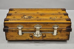 Antique English Steel Metal Painted Ships Trunk Treasure Chest "Star of India"