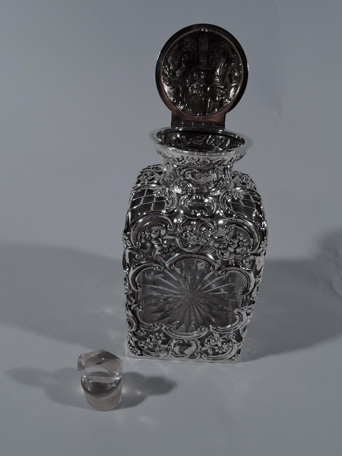 Antique English Sterling Silver and Cut-Glass Perfume by Comyns In Excellent Condition In New York, NY