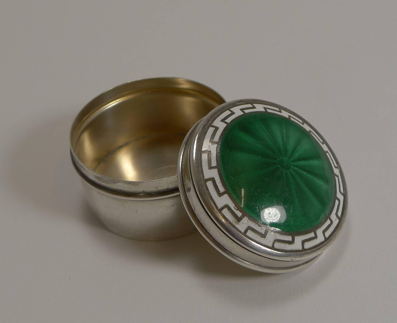 Antique English Sterling Silver and Enamel Box 1