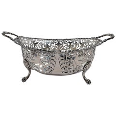 Antique English Sterling Silver Basket Bowl by Mappin & Webb