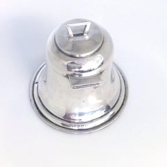Antique English Sterling Silver Birmingham Bell Shaped Inkwell