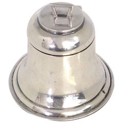 Antique English Sterling Silver Birmingham Bell Shaped Inkwell