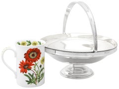 Antique English Sterling Silver Cake / Fruit Basket