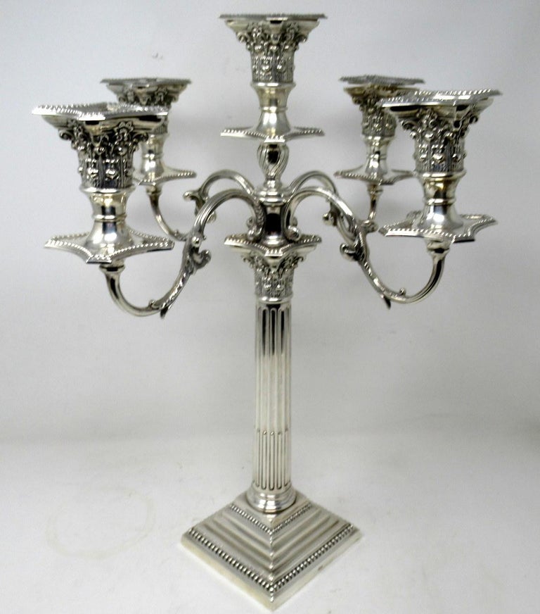 Antique English Sterling Silver Candlestick Candelabra Edwardian Barker