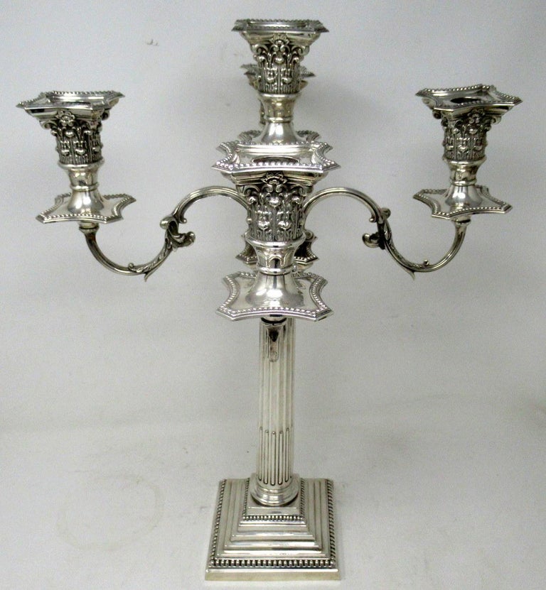 Antique English Sterling Silver Candlestick Candelabra Edwardian Barker