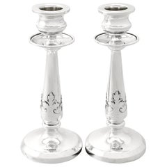 Antique English Sterling Silver Candlesticks by Walker & Hall