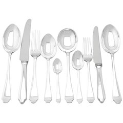 Antique English Sterling Silver Canteen of Cutlery for Six Persons