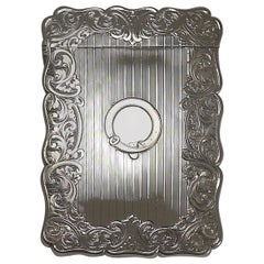Antique English Sterling Silver Card Case, 1857