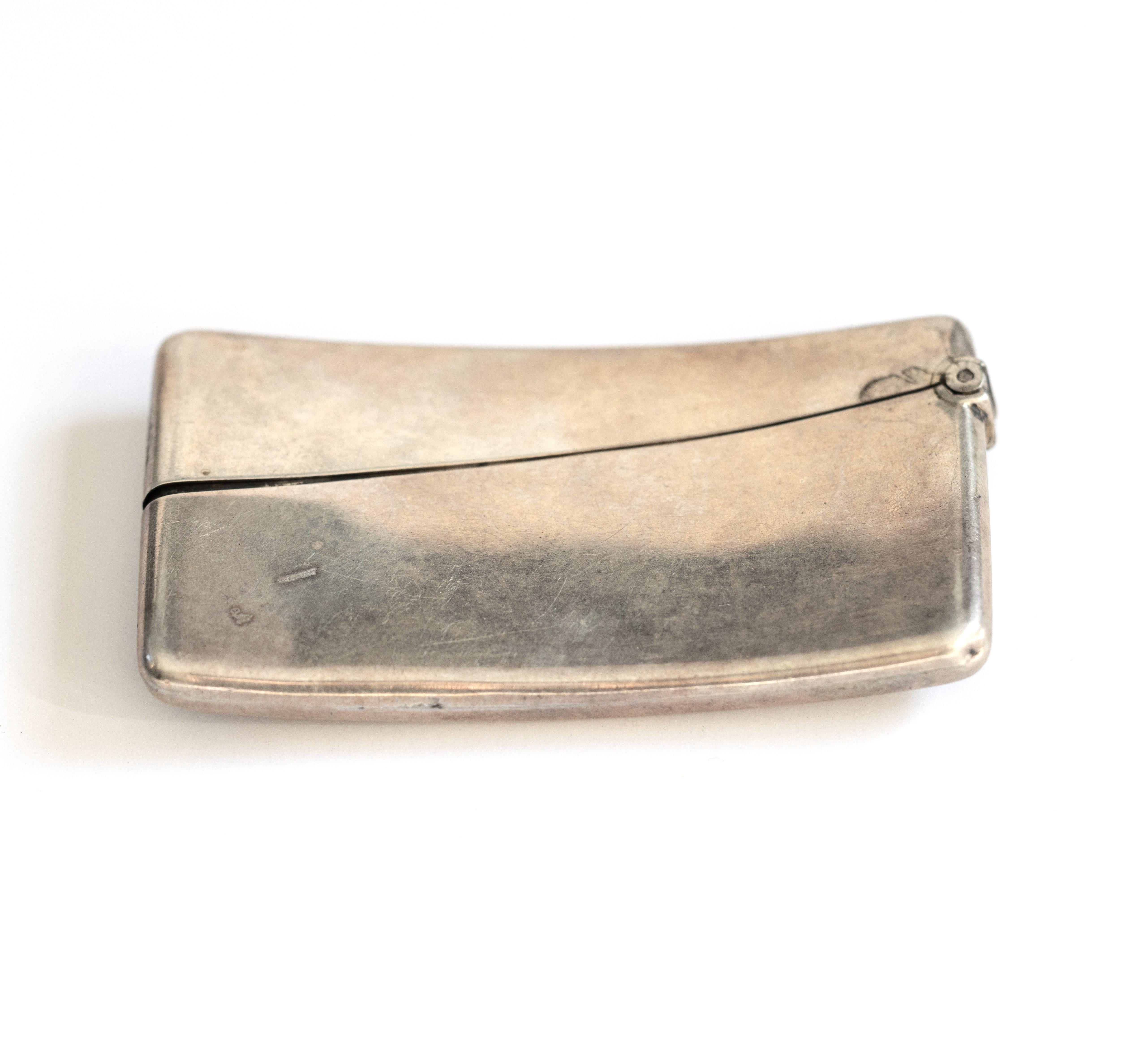 Porte-cartes anglais ancien en argent sterling 1903 Bon état - En vente à New York, NY