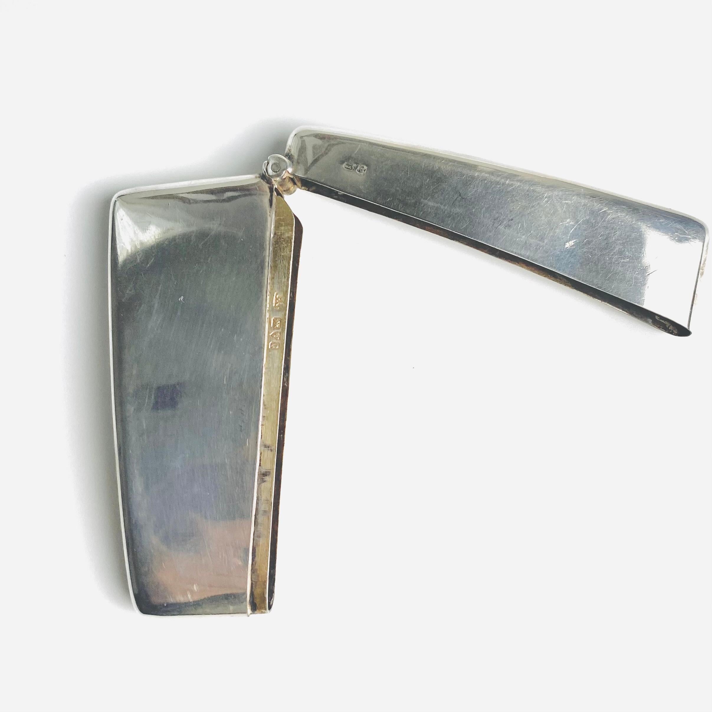 Porte-cartes anglais ancien en argent sterling 1903 Unisexe en vente