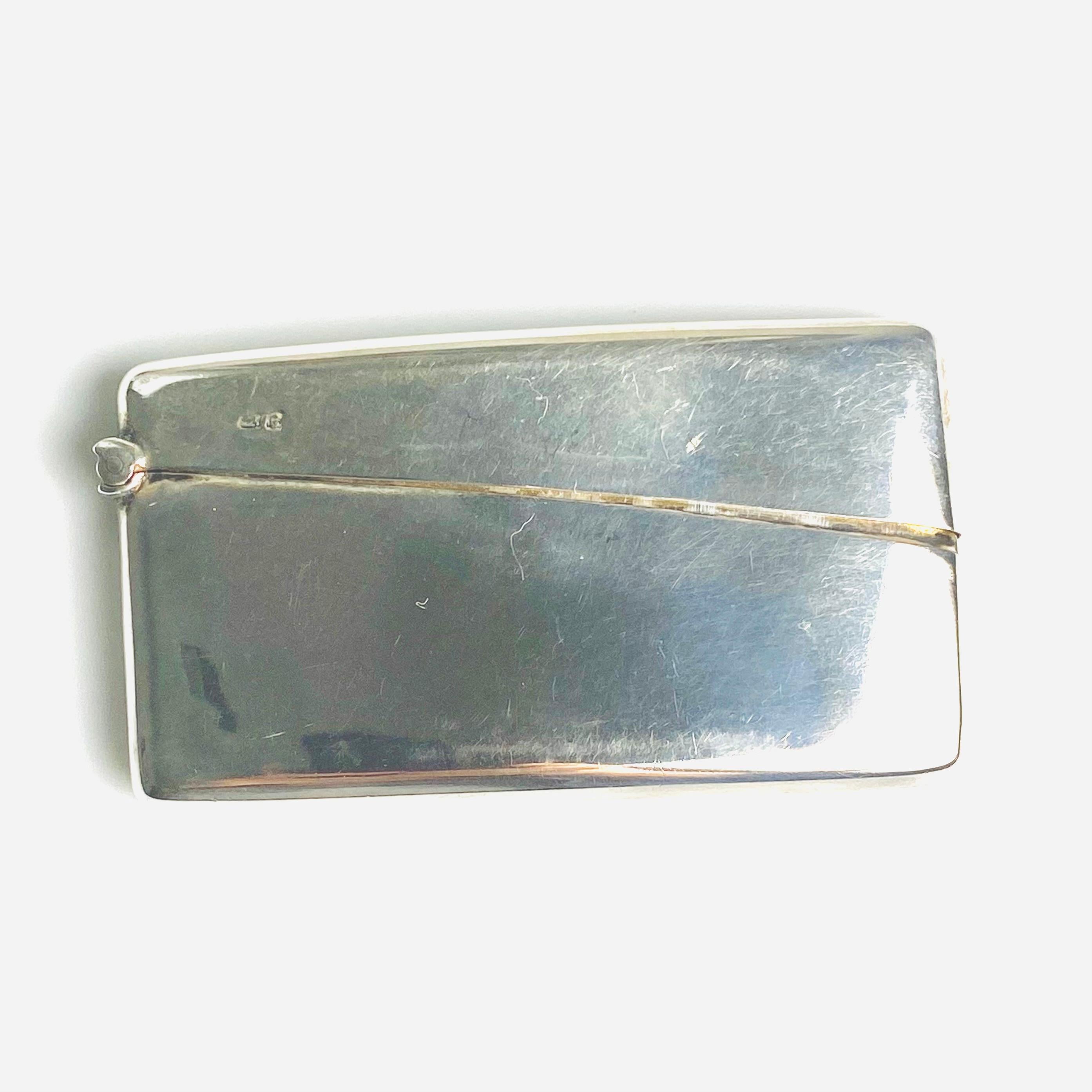 Porte-cartes anglais ancien en argent sterling 1903 en vente 2