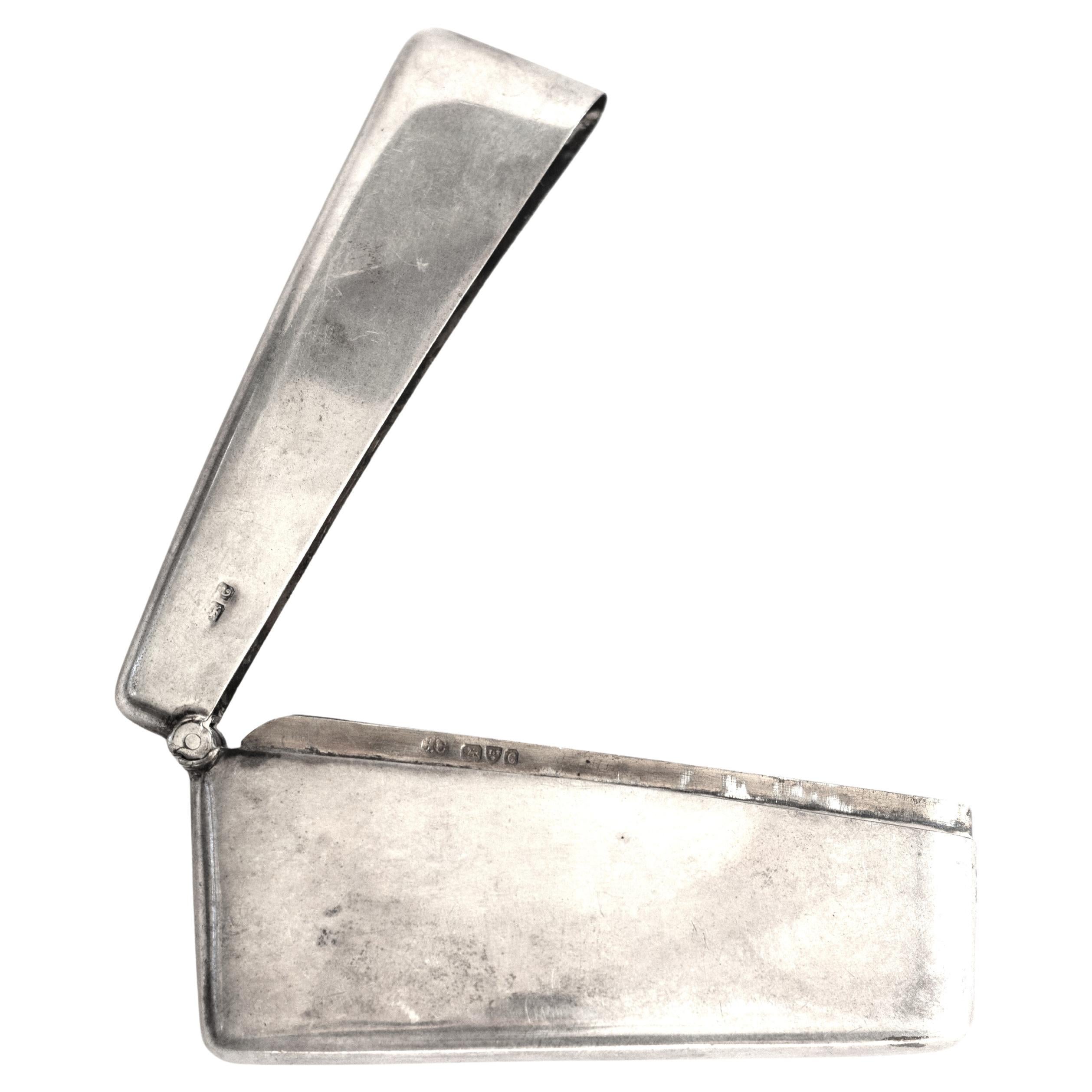 Antiguo tarjetero inglés de plata de ley Chester 1903