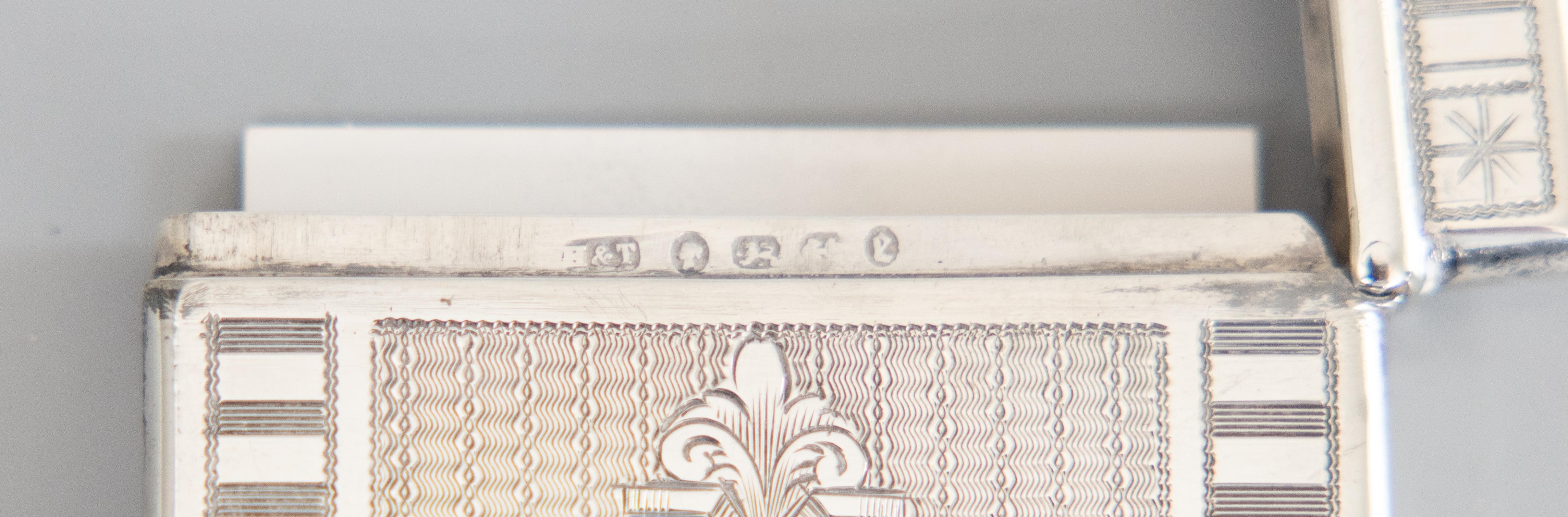 Antique English Sterling Silver Card Case, Hilliard & Thomason, Birmingham, 1879 2