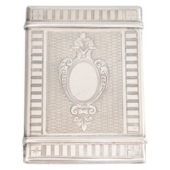 Antique English Sterling Silver Card Case, Hilliard & Thomason, Birmingham, 1879