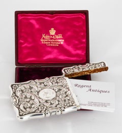 Antique English Sterling Silver Card Case Mappin & Webb 1904