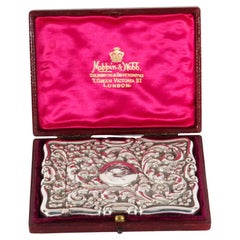 Antique English Sterling Silver Card Case Mappin & Webb 1904
