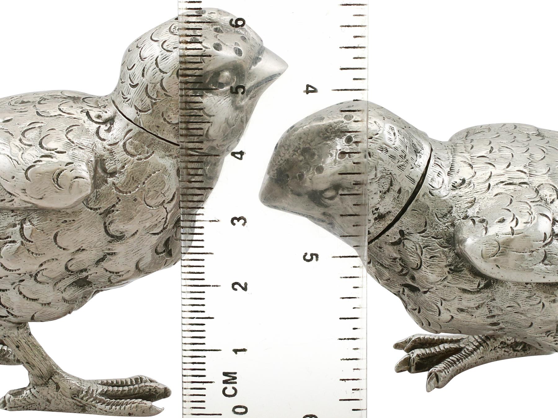 Antique English Sterling Silver Chick Pepperettes, 1922 8