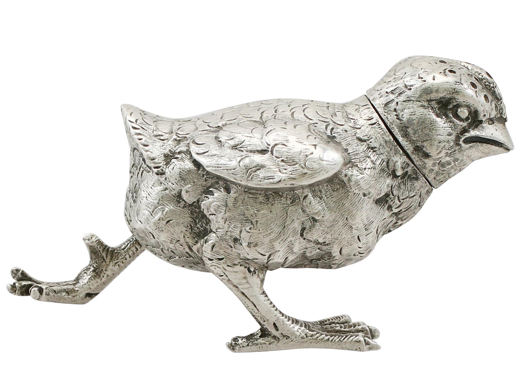 Antique English Sterling Silver Chick Pepperettes, 1922 1